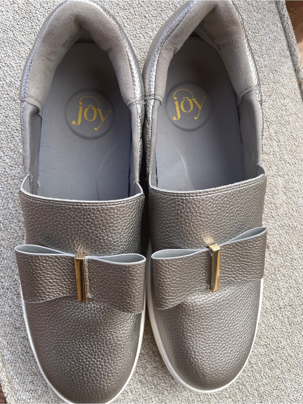 2 Pairs of Joy Mangano Slip-On Sneakers with Decorative Bow - Picture 2 of 5